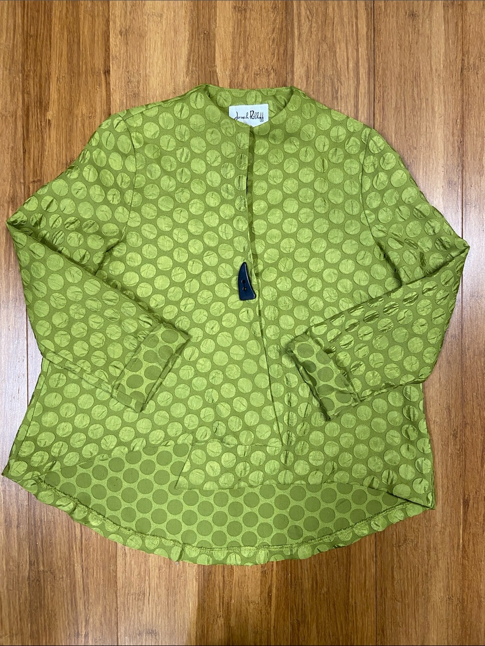 VintageY2K/90's Joseph Ribkoff  Lime Green Textured Polka Dot Sweater size 8